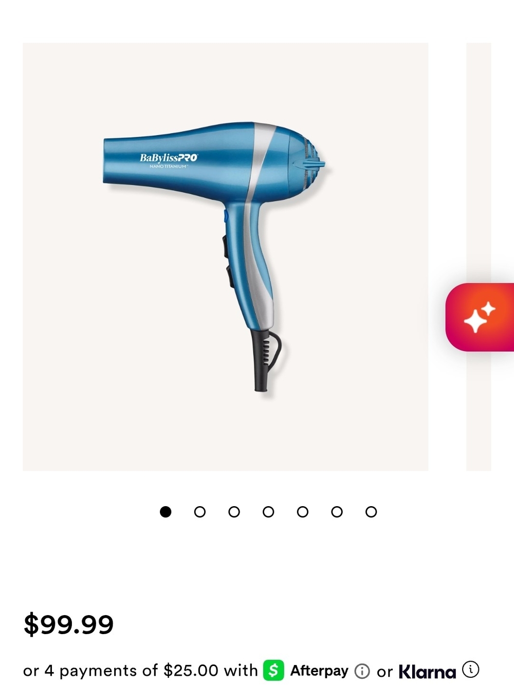 BaByliss Blue Hair Dryer with Black Nozzle
